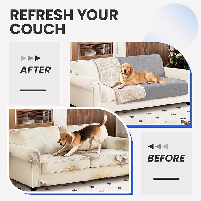 Waterproof Dog Bed Cover Pet Blanket, Soft Couch Cover for Dogs Washable, Non-Slip Dog Blanket Protect Furniture Couch Sofa Car for Puppy Large Dogs Cat (30x70 Inch, Light Grey)