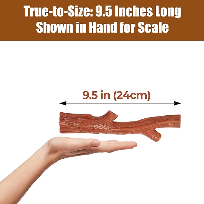 SPOT Bam-Bones Plus Branch -Bamboo Fiber & Nylon, Durable Long Lasting Dog Chew for Aggressive Chewers – Great Toy for Adult Dogs & Teething Puppies Under 90lbs, Non-Splintering, 9.5in, Beef Flavor