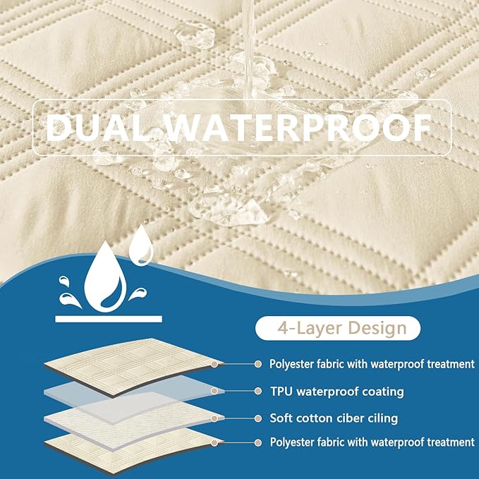 hyha Waterproof Dog Blanket, Reversible Pet Bed Blanket, Soft Sofa Couch Cover for Dogs Washable, Waterproof Pet Couch Covers for Sofa Puppy Cats Furniture Protector(40"x70", Beige/Beige)