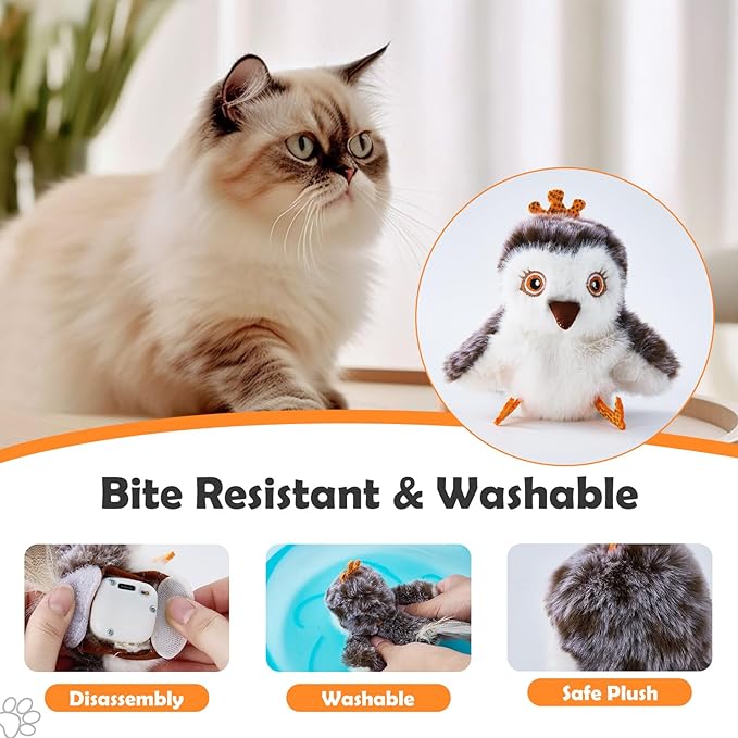 Interactive Flappy Bird Cat Toy – Sandpiper with Flapping & Chirping Sounds, Indoor Play & Exercise Toy for Cats (Does Not Fly)