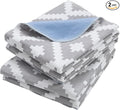 OUTCREATOR® Washable Bed Pads 34" x 36" (Pack of 2), Incontinence Mattress Protector, Anti-Slip Waterproof Underpads for Adults Kids Elderly Pets, Absorbency & Reusable Bedwetting Pads (Gray Geometry)