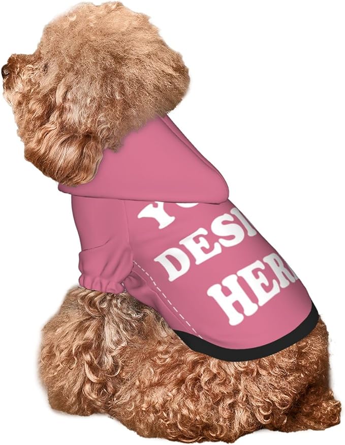Personalized Chihuahua Dog Hoodie, Custom Pet Warm Sweatshirt Costume with Name Number Photo, Customize ID Clothes for Pupppy Kitten Dogs Cats, DarkPink, L