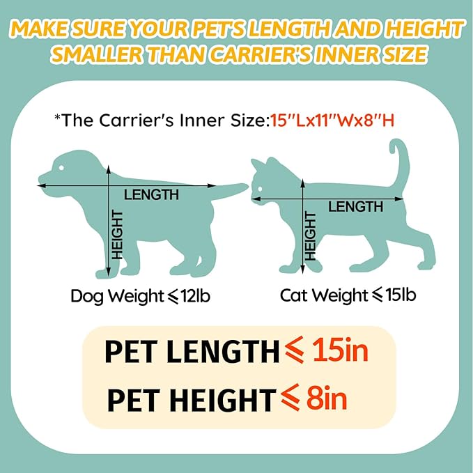 Petskd Pet Carrier 17x13x9.5 Southwest Airline Approved,Pet Travel Carrier Bag for Small Cats and Dogs, Soft Dog Carrier for 1-15 LBS Pets,Dog Cat Carrier with Safety Lock Zipper (Grey)