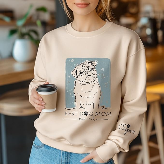 Custom Dog Mom Shirt Gifts for Women, Mother's Day Hoodie, Custom Shirt with Dog Picture for Women