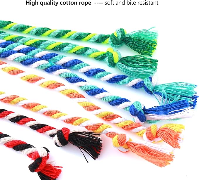 IUHKBH Cat Wands, 4 PCS Colorful Rope Cat Toys Flexible Teaser Wands Interactive Kitten String Wands, Safe Kitty Toys for Indoor