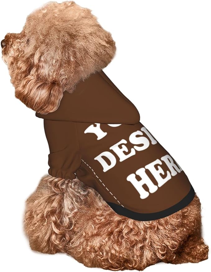 Personalized Chihuahua Dog Hoodie, Custom Pet Warm Sweatshirt Costume with Name Number Photo, Customize ID Clothes for Pupppy Kitten Dogs Cats, Chocolate, S