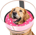 Inflatable Dog Cone with Anti-Licking Clear Shield, Protective Dog Donut Collar After Surgery, Adjustable Soft Recovery Cone for Pets, Alternative Collar with Buckle Strap (Pink, XL)