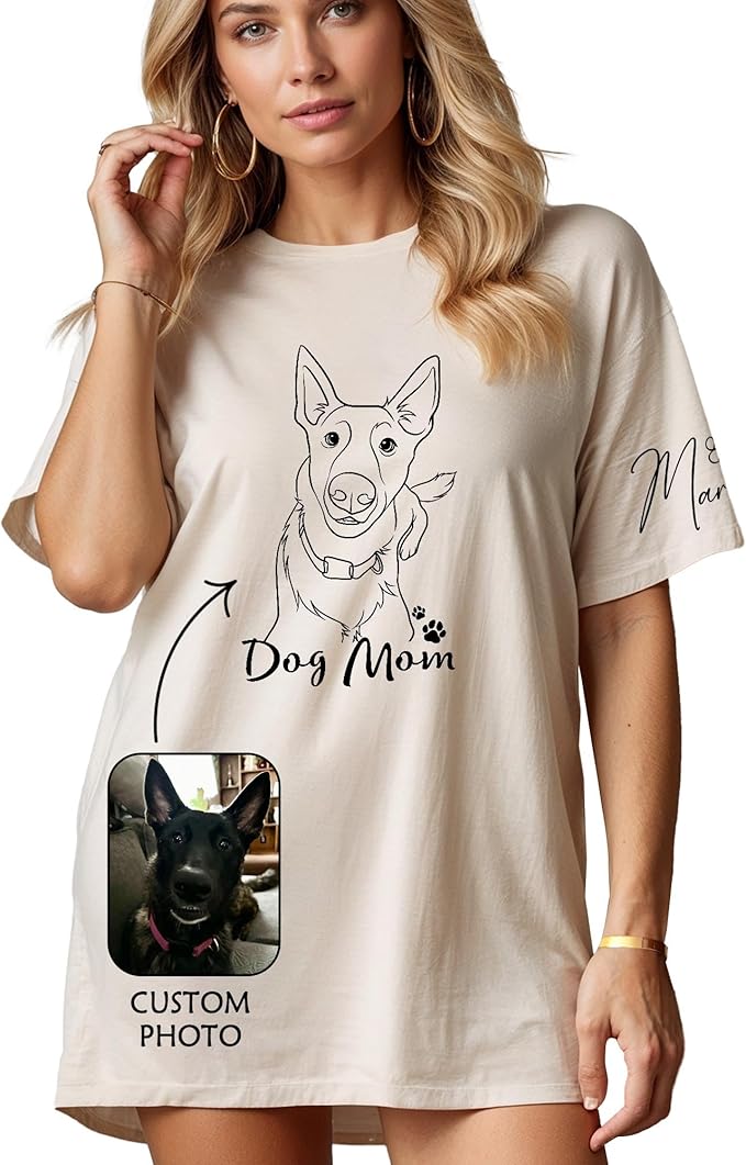 Custom Dog Mom Shirt Gifts for Women, Mother's Day Hoodie, Custom Shirt with Dog Picture for Women
