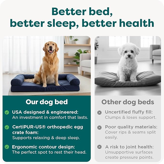 FurHaven Classic Sofa Orthopedic Dog Bed for Large Dogs, Egg Crate with a Solid Orthopedic Foam Base for Joint Support, Removable Washable Cover, Jumbo Plus XXL, Quilted Sofa, Silver Gray