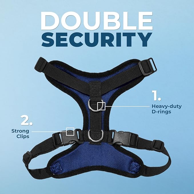 Voyager Step-in Pet Harness - All Weather Mesh, Adjustable Step in Harness for Cats and Dogs by Best Pet Supplies - Royal Blue/Black Trim, XS