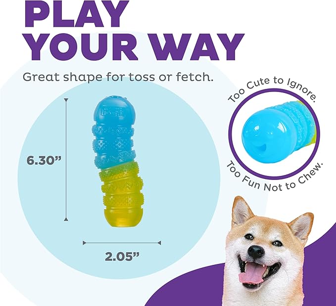 Outward Hound Gummiez Worm Dog Toy & Treat Stuffer, 6″ x 2″ Cherry-Scent Interactive Chew for Dogs, Helps Clean Teeth, Promote Healthy Gums & Mental Enrichment, Reduce Boredom & Support Dental Health