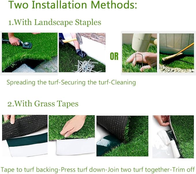 Synthetic Artificial Grass Turf 4FTX80FT, Indoor Outdoor Balcony Garden Pet Rug Turf Home Decor, Faux Grass Rug Carpet with Drainage Holes