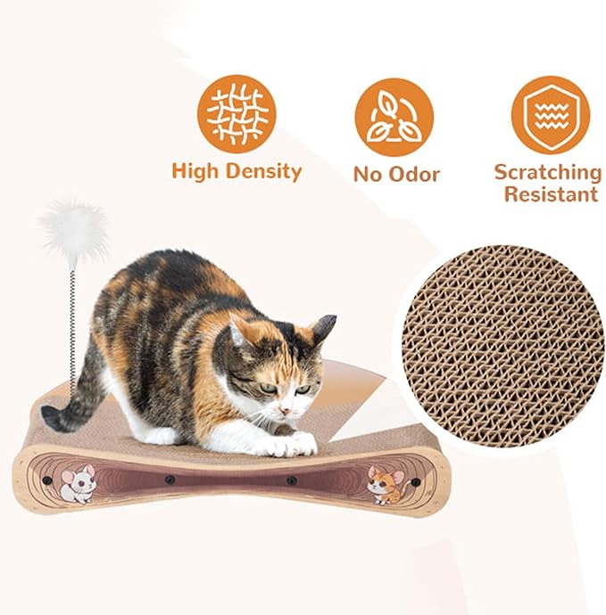 COZIWOW Cat Scratcher Lounge, Cat Scratching Board, Cardboard Lounge Bed, Durable Cat Scratching Pad Furniture Protector for Indoor Cats Kittens (Colorful)