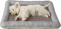 Cooling Dog Bed, Pet Mat with Quilted Design, Cooling Bed for Cats, Striped Border (Coffee, Small)