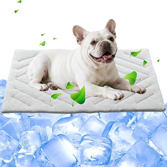 Dog Cooling Mat Self Coolings Foldable Cooling Pad for Dog in Summer Coolings Mat for Dogs and Cats Machine Washable (Rectangle,Blue, X-Large-59 L x 40" W)
