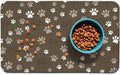 Dog Food Mat, Absorbent Water Bowl Mats Cat Pet Feeding Placemats Brown 12 * 20 inch