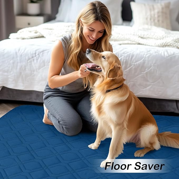 hyha Waterproof Dog Bed Blanket, Soft Pet Blankets, Waterproof Couch Cover for Dogs, Reversible Sofa Covers Washable for Furniture (40x50 Inch, Navy Blue/Blue)