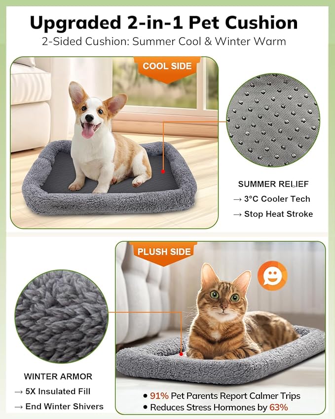 Morpilot Cat Carrier - Cat Carrier Soft for Medium or Large Cats up to 18lbs, with Dual-Sided Cushion, Secure Buckle and Foldable Bowl, Dog Carriers for Small Dogs(Purple)-17.3" L x 12.2" W x 13.4" H