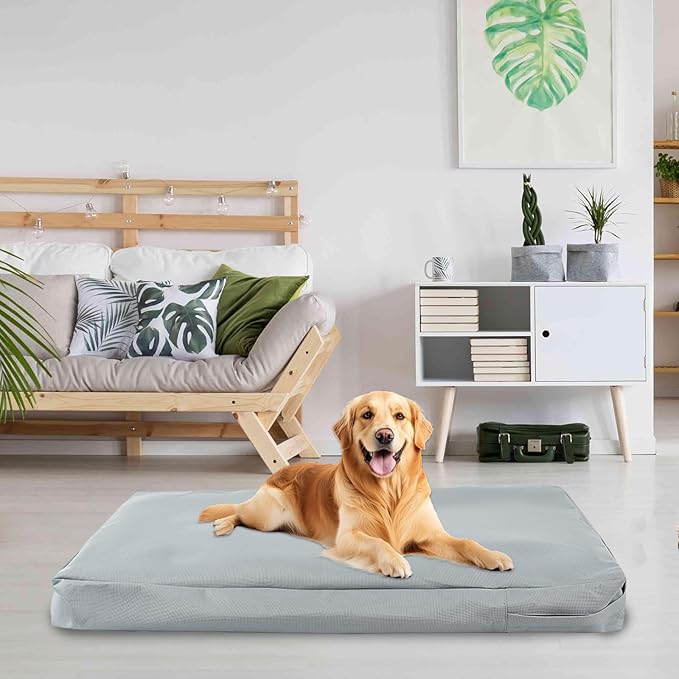 Waterproof Dog Bed Cover Replacement for 36 Inch Wire Crates, Heavy Duty Oxford Fabric Pet Bed Sleeve with Zipper, Washable & Durable Mattress Protector for Puppy, 34" L x 22" W x 3.5" H (Cover Only)