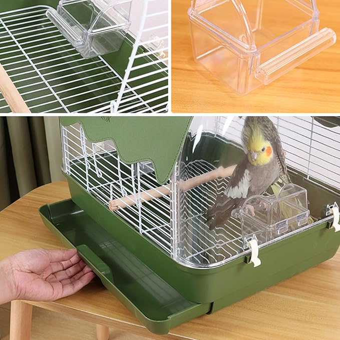 Portable Bird Cage,Bird Travel Carrier with Handle | Parakeet Carrying Cage - for Indoor Outdoor Balcony Living Room Park Parakeet Conure Canary Lovebird