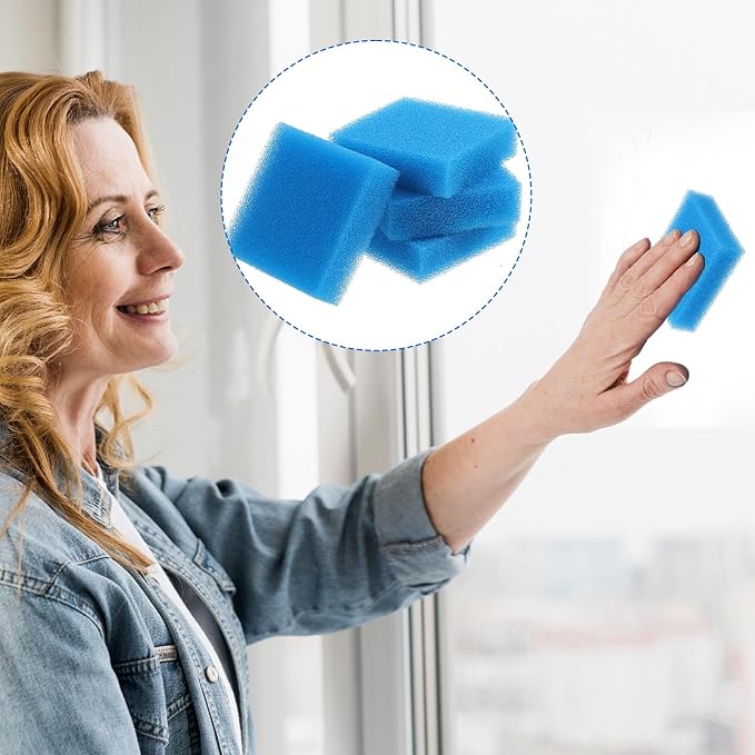 6 Pack Aquarium Sponge Fish Tank Scrubber for Glass Fish Tank Cleaning Sponge Aquarium Cleaning Sponges Cleaner Tools Algae Scrubber for Fishes Tanks Wall Cleaners (Blue)