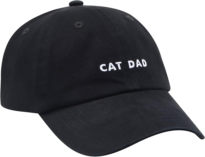 Cat Mom & Dad Hats for Proud Cat Parents | for Men & Women | Embroidered Text - Adjustable Fit - 100% Cotton