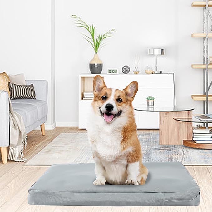 Waterproof Dog Bed Cover Replacement for 42 Inch Wire Crates, Heavy Duty Oxford Fabric Pet Bed Sleeve with Zipper, Washable & Durable Mattress Protector for Puppy, 40" L x 27" W x 4" H (Cover Only)
