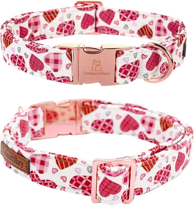Lionheart glory Heart Dog Collar, Adjustable Dog Collar with Bowtie, Pet Gift Collar for Dog Soft Bowtie Dog Collars for X-Large Dogs
