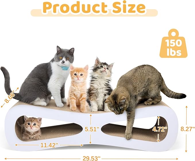 COZIWOW Cat Scratcher Lounge, Cat Scratching Board, Cardboard Lounge Bed, Durable Cat Scratching Pad Furniture Protector for Indoor Cats Kittens (Grey)