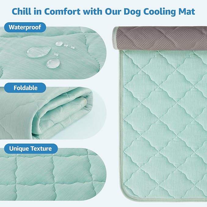 LOOBANI Dog Cooling Mat for Summer - 60" x 40" Pet Cooling Pad for Extra Large Dog with Anti-Slip Bottom, Reusable Cool Mat for Dogs, Cats, Indoor & Outdoor Use, Couch, Bed, Kennels and Floor