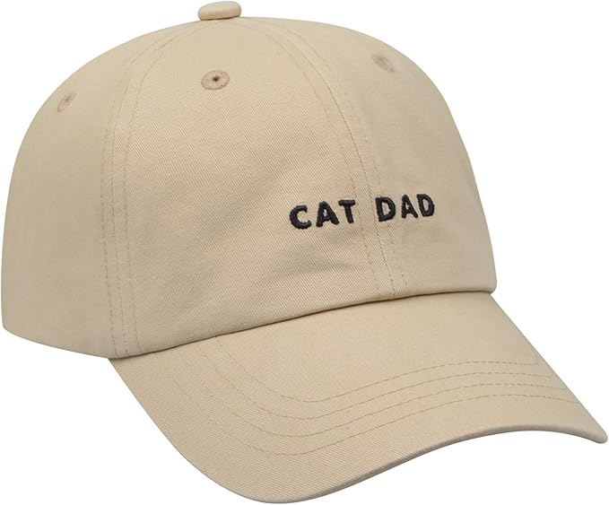 Cat Mom & Dad Hats for Proud Cat Parents | for Men & Women | Embroidered Text - Adjustable Fit - 100% Cotton