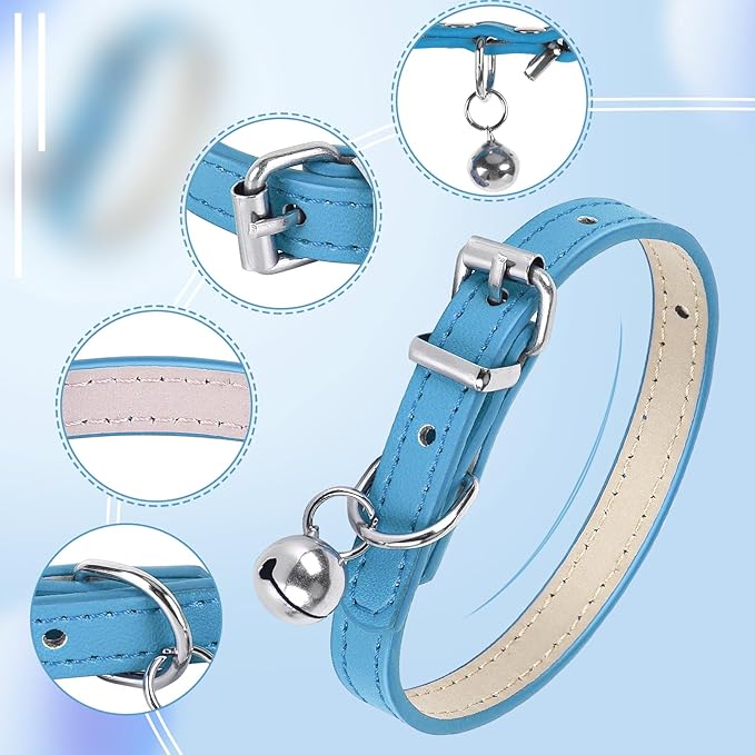S Dog Collar for Small Dogs Adjustable Dog Collars Cat Collar for Small Medium Large Dogs 3/8 inch Width (White, S)