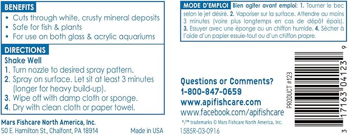 API SAFE & EASY Aquarium Cleaner Spray 8-Ounce Bottle