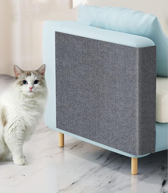 SHENGOCASE 157.5"x15.8" Trimmable Self-Adhesive Carpet Mat Pad Replacement for Cat Tree Shelf Shelves, Cat Wall Furniture Steps, Carpet Scratching Post Scratcher Couch Protector (Cyan)