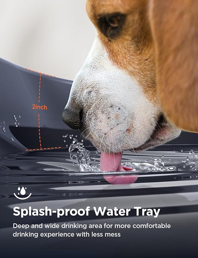 7L/1.8Gal Dog Water Fountain for Large Dog, FEELNEEDY Dog Water Bowl Dispenser Pet Water Fountain, Water Dispenser for Dogs with Ultra Quiet Pump for Multiple Cats, Dogs, Pets (FN-W05, Blue)