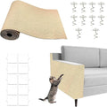Cat Scratching Mat, 118" x 15.9" Trimmable Self-Adhesive Cat Scratch with 10 Screws 10pcs Adhesive Tape, Furniture Protector, DIY Cats Scratch Mat for Indoor, Wall, Doors, Couch and Cat Tree Shelves