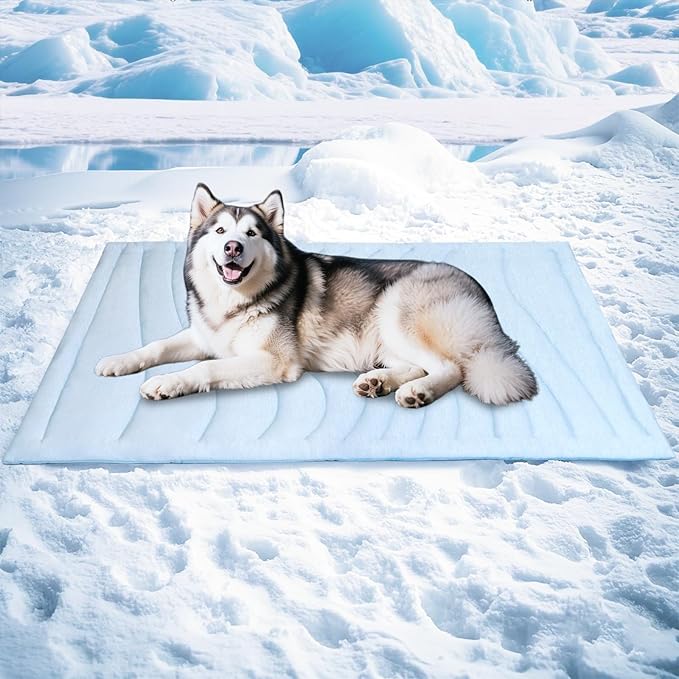 BECEMURU Dog Cooling Mat - 36" x 23" Reversible Cooling Pad for Crate, Kennel, Bed, Sofa - Machine Washable, Durable, Non-Gel - Keep Your Pet Cool and Comfortable (Cloud-XL: 55" L x 37" W x 0.8" Th)