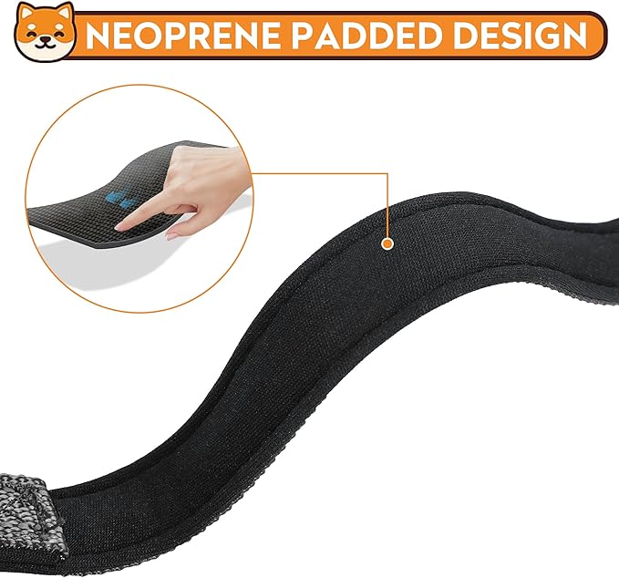 Reflective Dog Collar, Adjustable Soft Neoprene Padded Nylon Pet Collars with Buckle for Extra Large Dogs, Black,XL