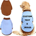 Custom Dog Hoodie, Personalized Sweatshirt with Photo Text Name Logo, Customized Hooded Sweater for Small Medium Large Dogs & Cats (Blue + Brown Border, XXX-Large)