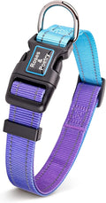 Roses&Poetry Reflective Dog Collar with Gradient Violet, Adjustable Durable Pet Collars for Small Medium Large Dogs (Violet-XS)