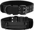 Tactical Dog Collar with Handle, Military Adjustable Heavy Duty Metal Buckle Dog Collars Soft Nylon Training Collar for Medium Large Dogs (Black, X-Large)