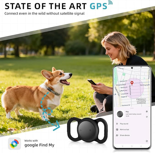 1 Pack Android GPS Dog Collar, Mini Dog GPS Tracker, Smart Pet Activity Tracker, No Subscription, GPS Cat Collar Certified Finder, Anti-Lost, Finder Tag for Vehicles, Pets, Kids, Items