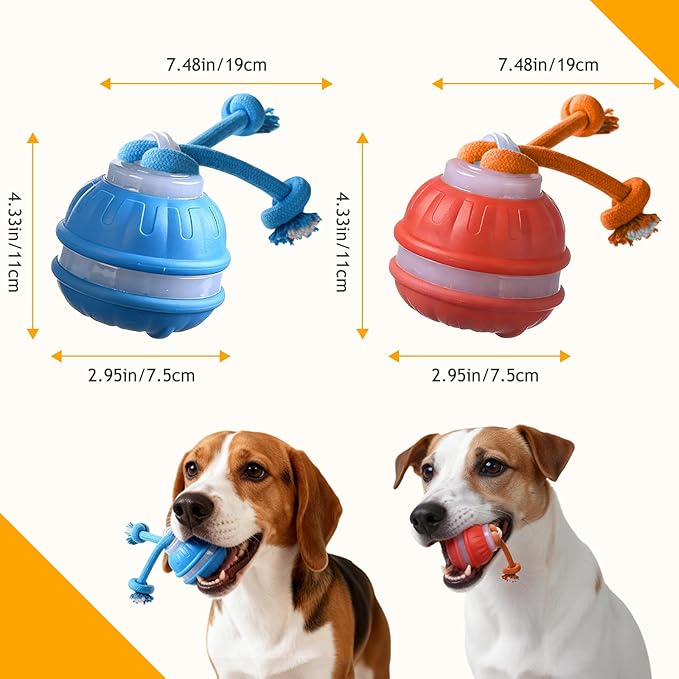 Interactive Dog Toys,Upgraded Motion Activated Rolling Dog Ball Toy for Small/Medium Dogs,Smart Automatic Rolling Toy with USB Rechargeable,Interactive Dog Balls(2PCS)