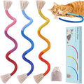 Retro Shaw Cat Chew Toys, 3-Pack Durable Rope Toys with Refillable Organic Catnip, Safe Dental Cleaning Interactive Toy for Indoor Cats & Kittens, 23.6 Inches