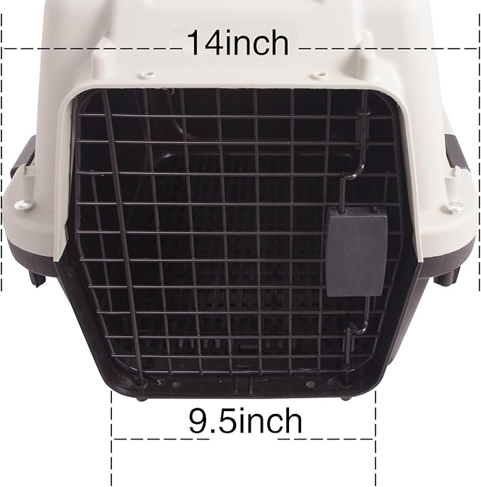 Plastic Dog/Cat Crate Portable Travelling Pet Kennel Without Wheel for Dogs/Cats, Small, Tan