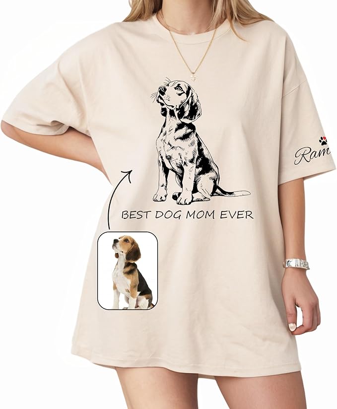 Custom Dog Mom Shirt Gifts for Women, Mother's Day Hoodie, Custom Shirt with Dog Picture for Women