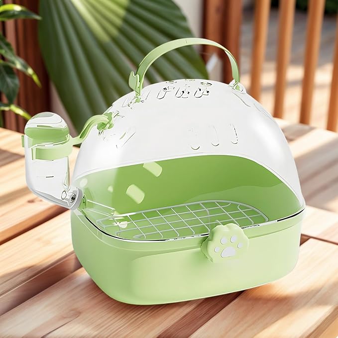 Bird Carrier Cage - PVC Small Animal Carrier with Water Bottle - Pet Bird Carrying Supplies Spacious Design for Sparrow Macaws Conures Chinchillas Budgies Cockatiels Parakeet Hedgehog