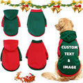 Custom Dog Hoodie, Personalized Sweatshirt with Photo Text Name Logo, Customized Hooded Sweater for Small Medium Large Dogs & Cats (Green + Red Border, X-Large)