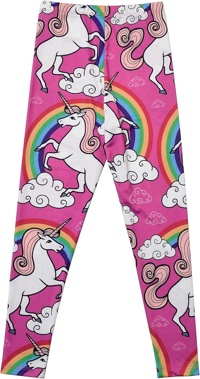 Girl Unicorn Leggings Kid Rainbow Print Legging Tights Trousers Slim Long Pants