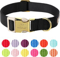 Nylon Dog Collar - Adjustable Black Soft Webbing Dog Collars for Small Medium Large Dogs Boy Girl Puppy Collar with Safety Metal Buckle L